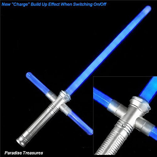 27.5" Light Up Light Saber Star Cross Sword With Realistic Sounds and Charge Effects(Blue)