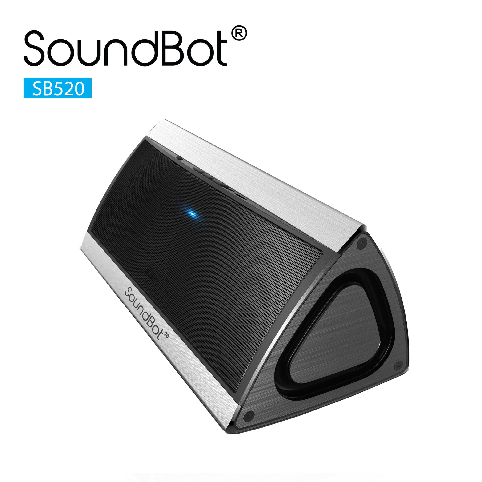 SoundBot® SB520 3D HD Bluetooth 4.0 Wireless Speaker for 15 hrs Music Streaming & Hands-Free Calling w/ Passive sub woofer, 5W + 5W 50mm Driver Speakerphone, Built-in Mic, 3.5mm Audio Port, 2200mAh Lithium-ion Rechargeable Battery for Indoor & Outdoor Use