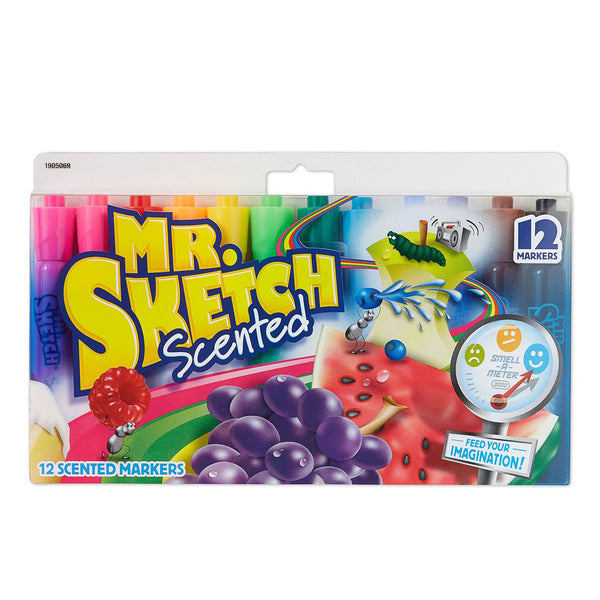 Mr. Sketch Scented Markers, Chisel Tip, Assorted Colors, 12-Count