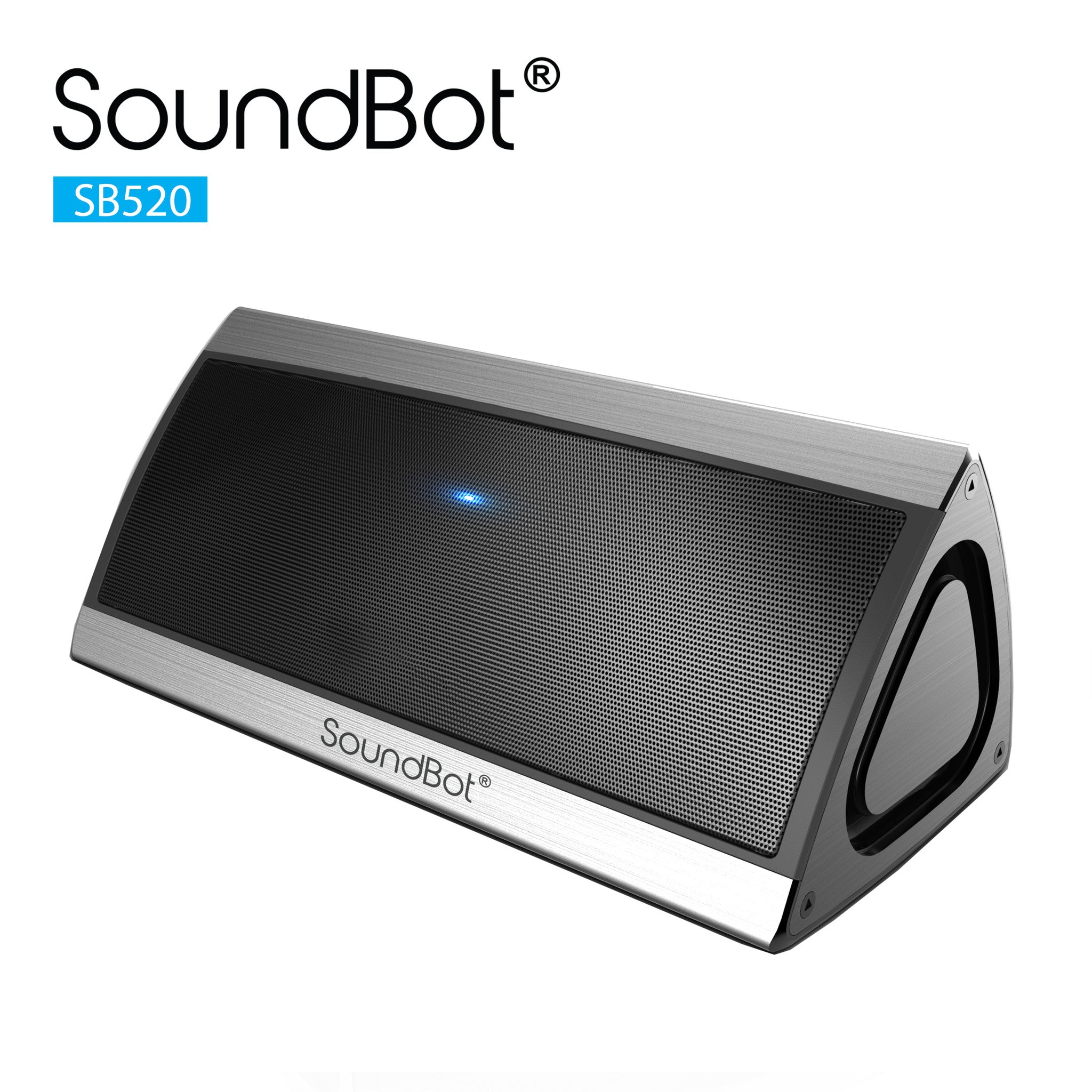 SoundBot® SB520 3D HD Bluetooth 4.0 Wireless Speaker for 15 hrs Music Streaming & Hands-Free Calling w/ Passive sub woofer, 5W + 5W 50mm Driver Speakerphone, Built-in Mic, 3.5mm Audio Port, 2200mAh Lithium-ion Rechargeable Battery for Indoor & Outdoor Use